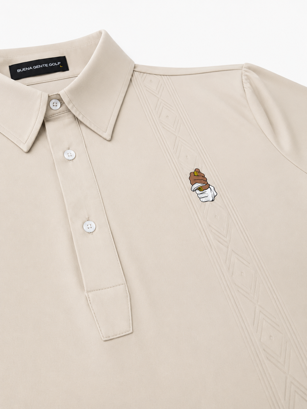 Polo de Golf Guayabera - Crema
