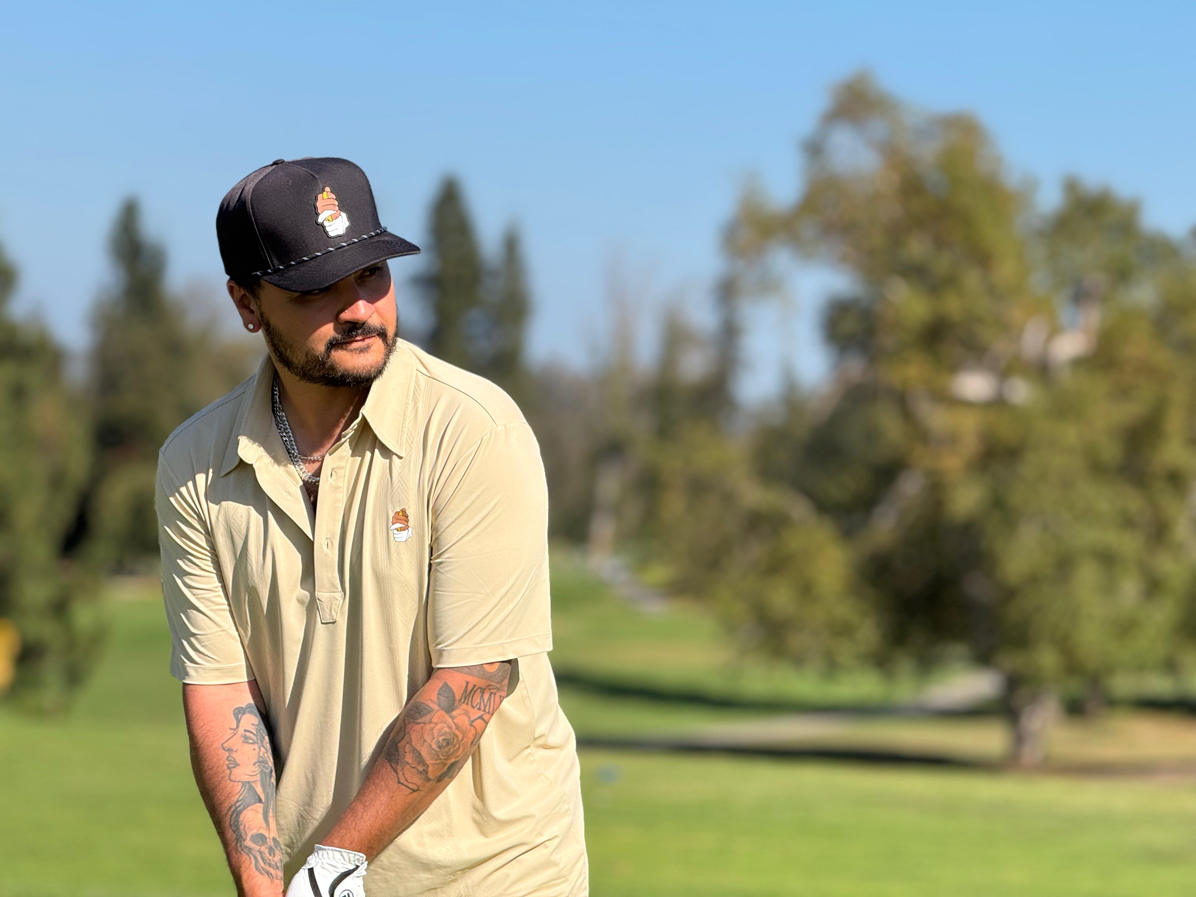 Polo de Golf Guayabera - Crema
